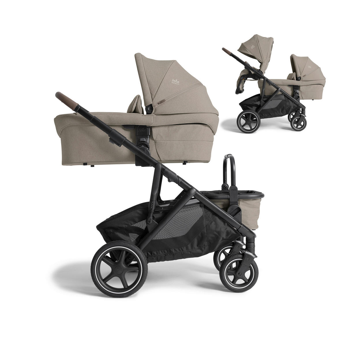 KINDERWAGENSET  Versiti 4in1  Sandstone  - Beigebraun/Schwarz, Basics, Textil/Metall (64/109/114cm) - Joie
