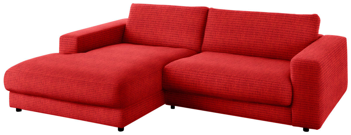 ECKSOFA in Chenille Orange  - Schwarz/Orange, Design, Kunststoff/Textil (190/270cm) - Lomoco