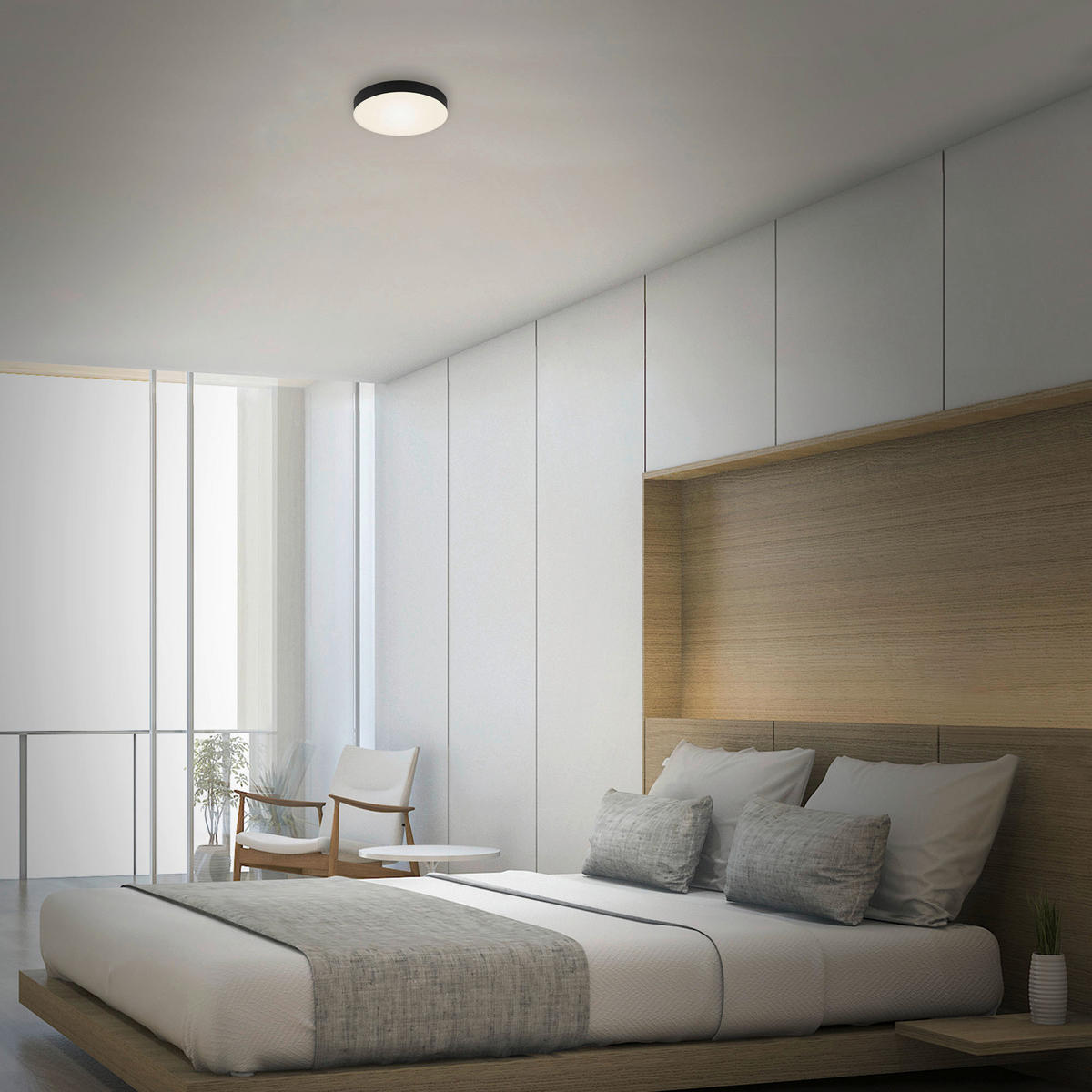 LED PLAFONJERA - crna, Osnovno, metal/plastika (15,7/3,6cm)