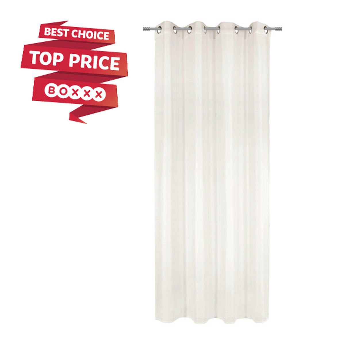 ÖSENVORHANG transparent  - Naturfarben, Basics, Textil (140/245cm) - Boxxx