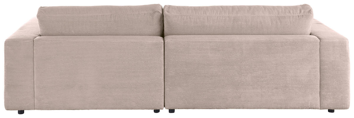 ECKSOFA in Cord Taupe  - Taupe/Schwarz, Design, Kunststoff/Textil (270/190cm) - Lomoco