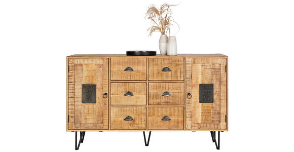 SIDEBOARD 150/90/40 cm - Hellbraun/Naturfarben, LIFESTYLE, Holz/Metall (150/90/40cm) - Landscape