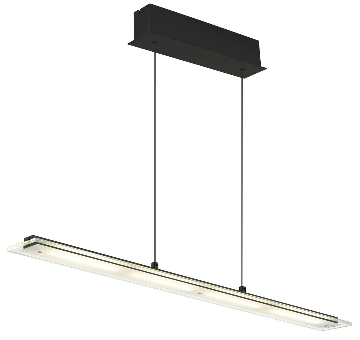 LED-HÄNGELEUCHTE Novak 88/9/150 cm  - Klar/Schwarz, Design, Glas/Kunststoff (88/9/150cm) - Globo