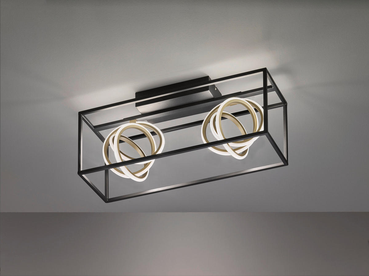 LED-DECKENLEUCHTE 13 W    58,5/20/25 cm  - Weiss/Goldfarben, Lifestyle, Kunststoff/Metall (58,5/20/25cm) - Fischer & Honsel