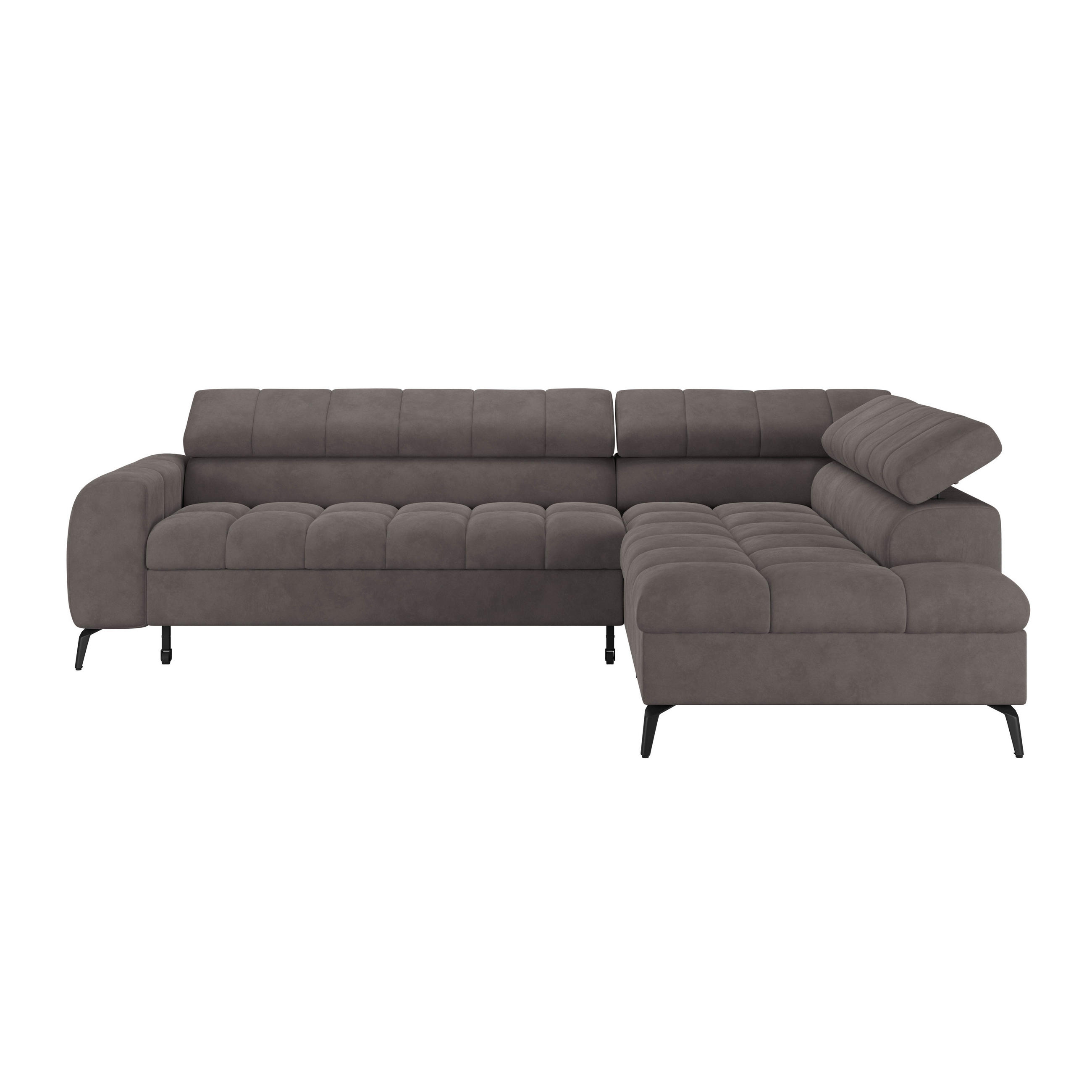 ECKSOFA in Graphitfarben  - Dunkelgrau/Schwarz, Trend, Kunststoff/Textil (261/203cm) - Livetastic