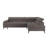 ECKSOFA Graphitfarben  - Dunkelgrau/Schwarz, Trend, Kunststoff/Textil (261/203cm) - Livetastic