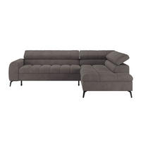ECKSOFA in Graphitfarben  - Dunkelgrau/Schwarz, Trend, Kunststoff/Textil (261/203cm) - Livetastic