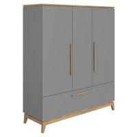 DREHTÜRENSCHRANK  in Grau, Eichefarben  - Eichefarben/Grau, Design, Holz/Holzwerkstoff (170,7/200/57,2cm) - Paidi