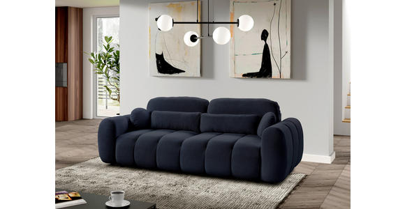 SCHLAFSOFA Webstoff Dunkelblau  - Schwarz/Dunkelblau, KONVENTIONELL, Kunststoff/Textil (262/93/117cm) - Carryhome