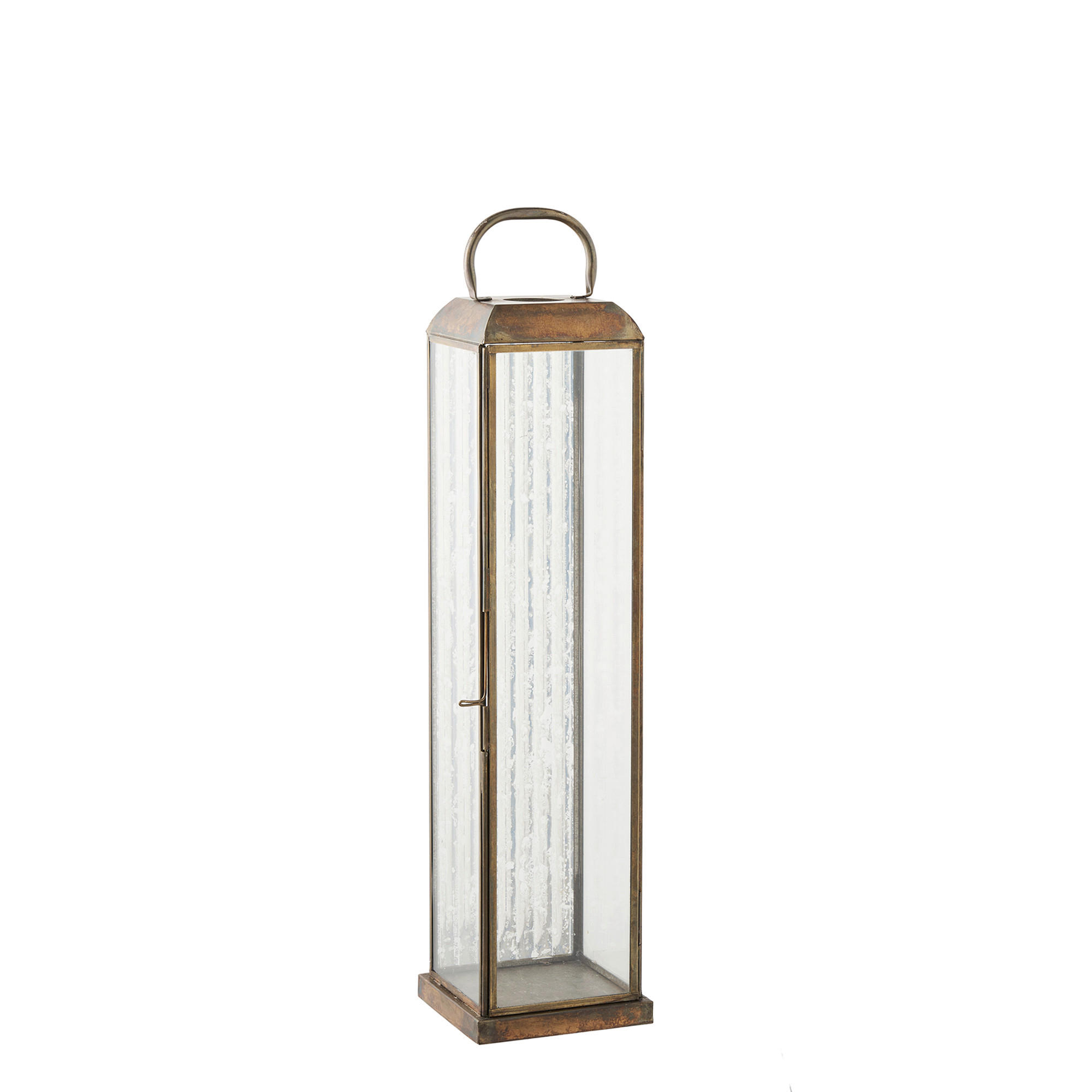 LATERNE - Transparent/Messingfarben, Basics, Glas/Metall (12/49/12cm)