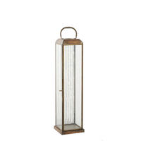 LATERNE - Transparent/Messingfarben, Basics, Glas/Metall (12/49/12cm)