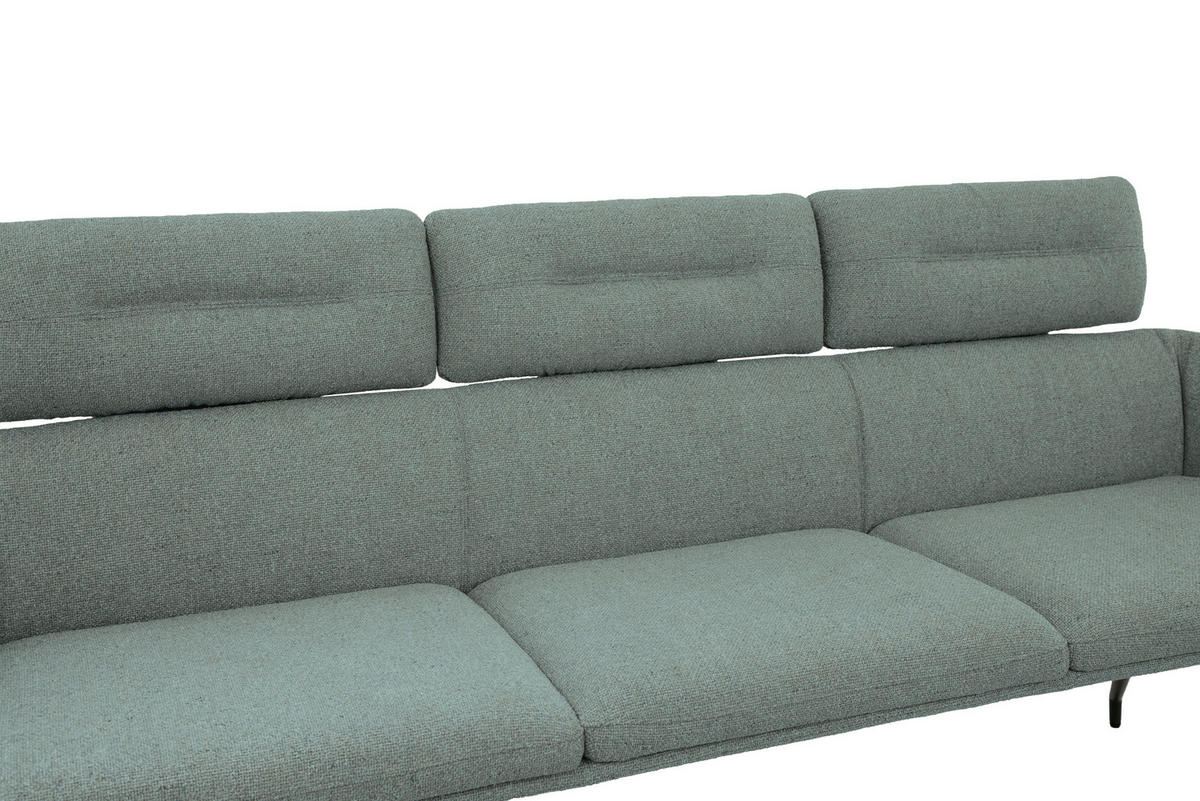 SITZBANK 200/92,5/67 cm Webstoff Grün, Schwarz  - Schwarz/Grün, Design, Textil/Metall (200/92,5/67cm) - Dieter Knoll