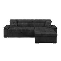 ECKSOFA Schwarz Zierkissen  - Schwarz, Trend, Textil (257/167cm) - Livetastic