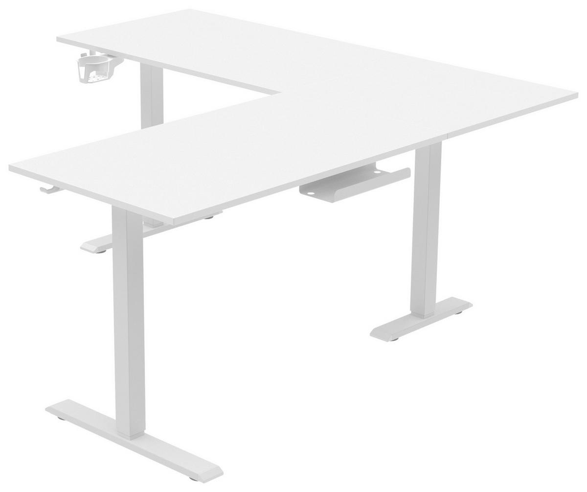 ECKSCHREIBTISCH 160/160/72-117 cm  in Weiß  - Weiß, KONVENTIONELL, Holzwerkstoff/Kunststoff (160/160/72-117cm) - Carryhome