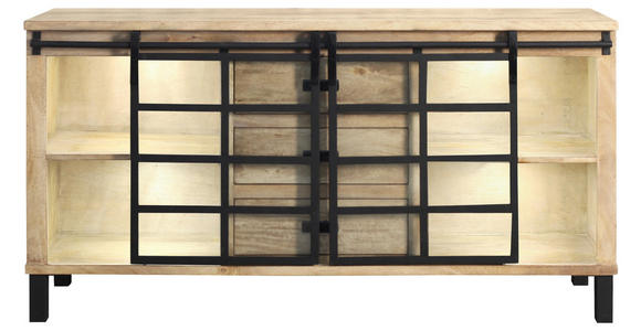 SIDEBOARD 175/90/42 cm  - Graubraun/Schwarz, LIFESTYLE, Glas/Holz (175/90/42cm) - Landscape