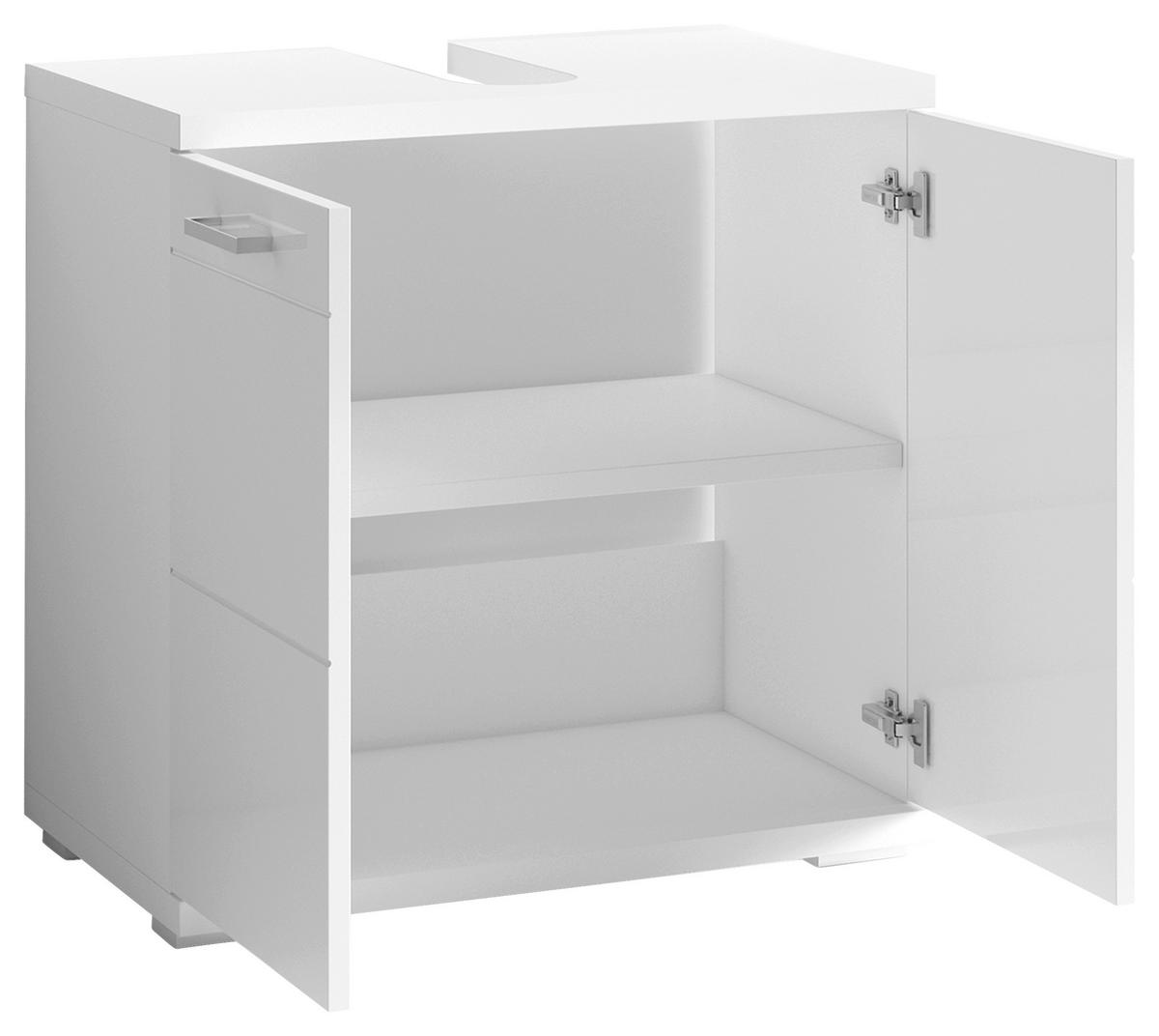 WASCHBECKENUNTERSCHRANK 60/59/31,5 cm  - Chromfarben/Weiß Hochglanz, MODERN, Holzwerkstoff/Kunststoff (60/59/31,5cm) - MID.YOU