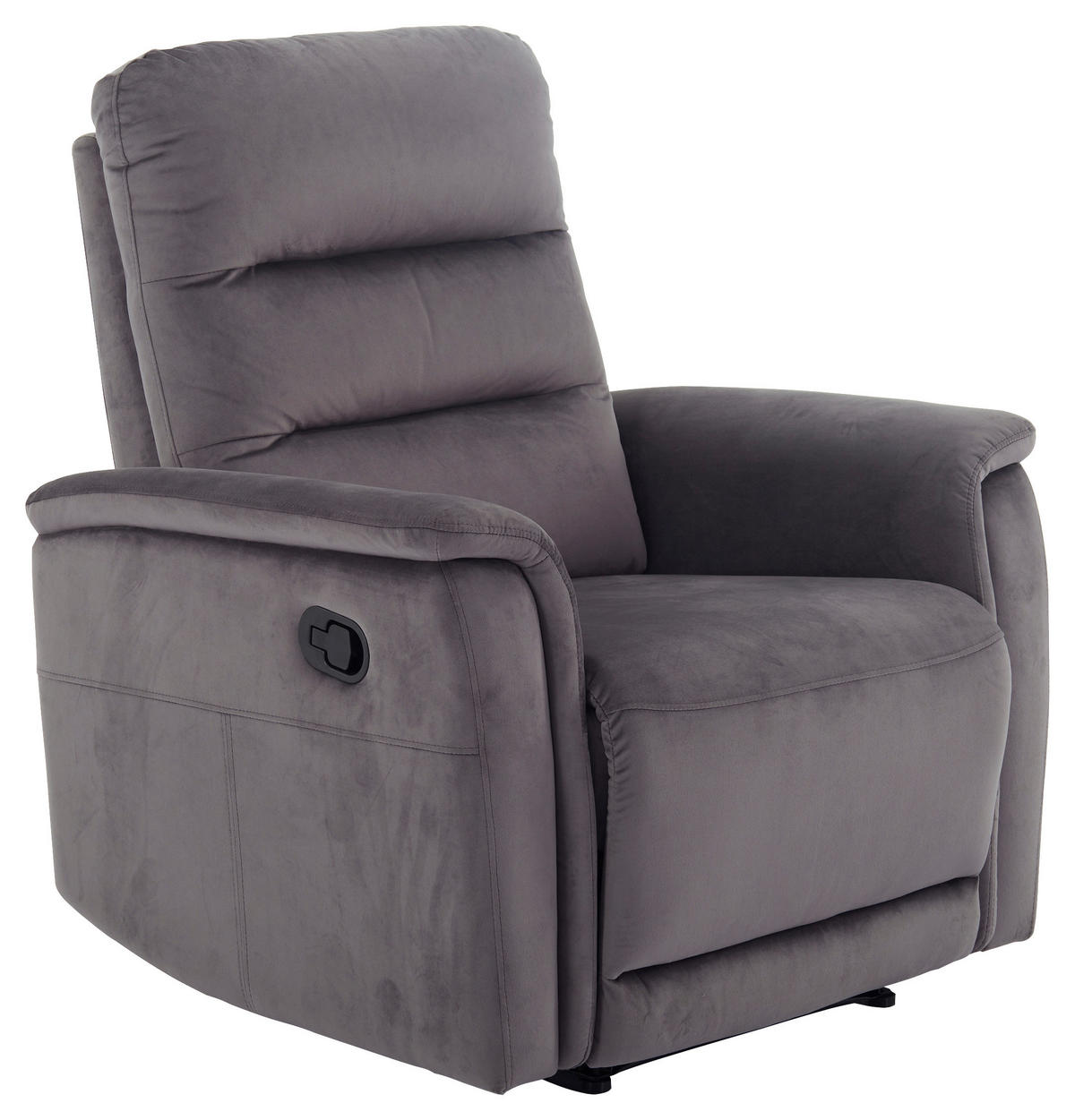 SITZGARNITUR Velours Grau  - Schwarz/Grau, KONVENTIONELL, Textil/Metall - P & B