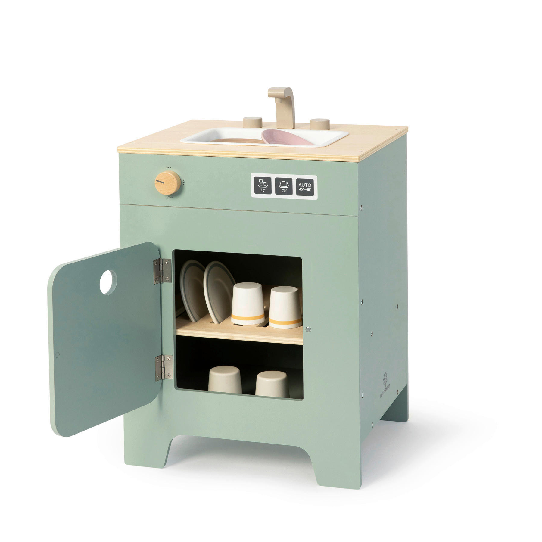 KINDERKÜCHE MIX & MATCH  - Salbeigrün/Naturfarben, Basics, Holz/Holzwerkstoff (35/31,5/55cm) - MUSTERKIND