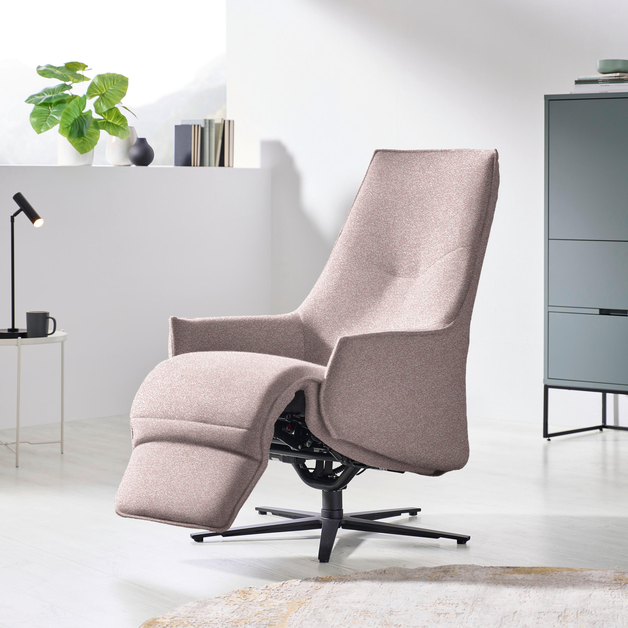 RELAXSESSEL in Textil Rosa  - Anthrazit/Rosa, Design, Textil/Metall (70/112/85cm) - Himolla