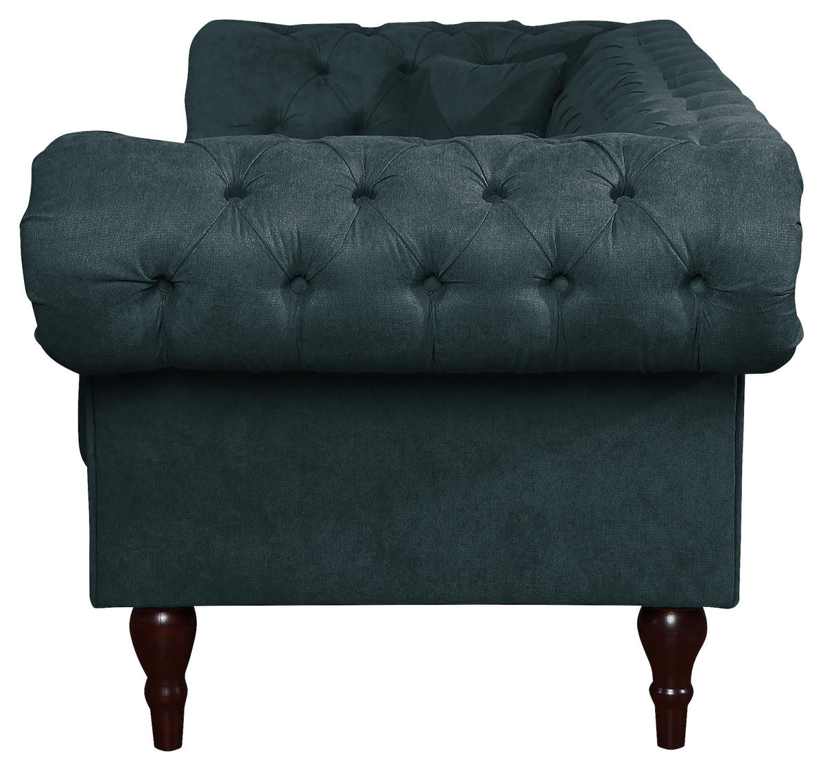 3-SITZER-SOFA Mikrofaser Dunkelgrau  - Dunkelgrau/Braun, Design, Holz/Textil (232/79/97cm) - Livetastic