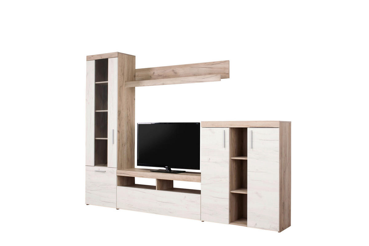 NAPPALI ÖSSZEÁLLÍTÁS ezüsttölgy  - ezüsttölgy, Basics, faalapú anyag (262/195/35cm) - Xora