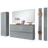 GARDEROBE 6-teilig  in 285/195/31 cm  - Grau, Design, Glas/Holz (285/195/31cm)