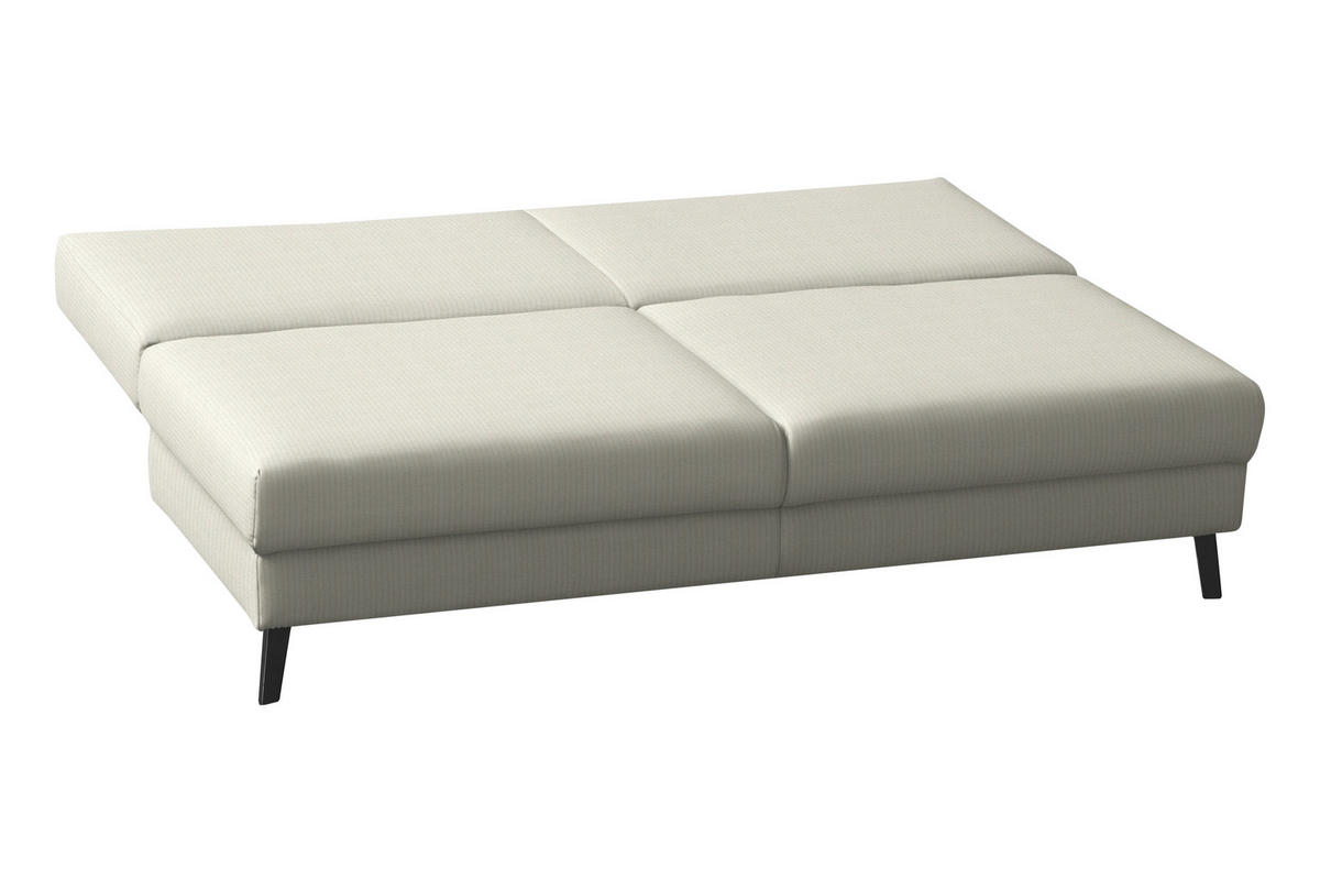 SCHLAFSOFA Cord Creme  - Creme/Schwarz, Modern, Textil/Metall (194/91/90cm) - Novel