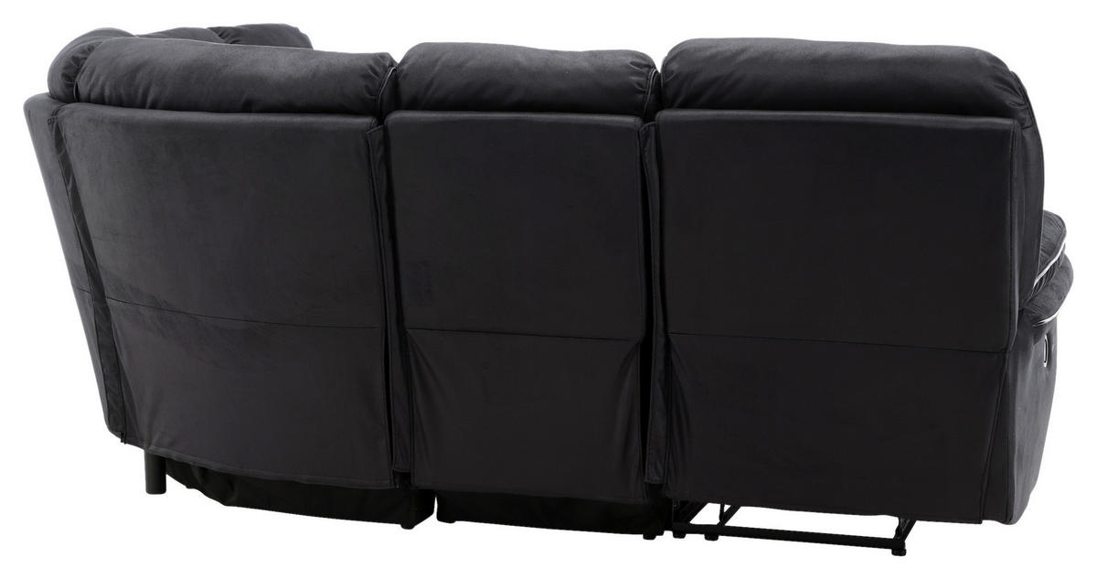 ECKSOFA Eckteil  Schwarz Lederlook (vegan)  - Schwarz, Design, Textil (338/338cm) - Livetastic