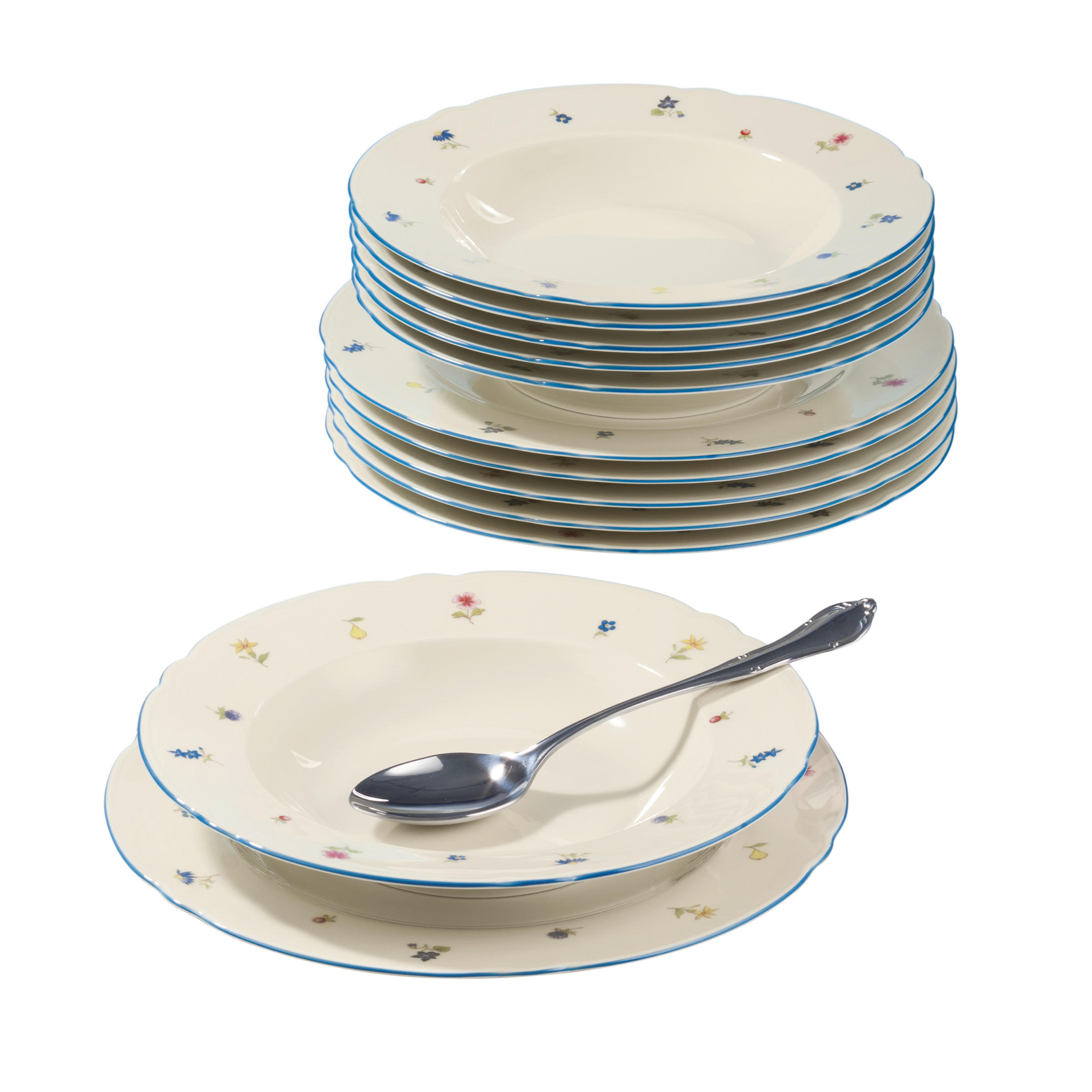 JÍDELNÍ SOUPRAVA porcelán keramika - bílá, Basics, keramika (6,828kg) - Seltmann Weiden