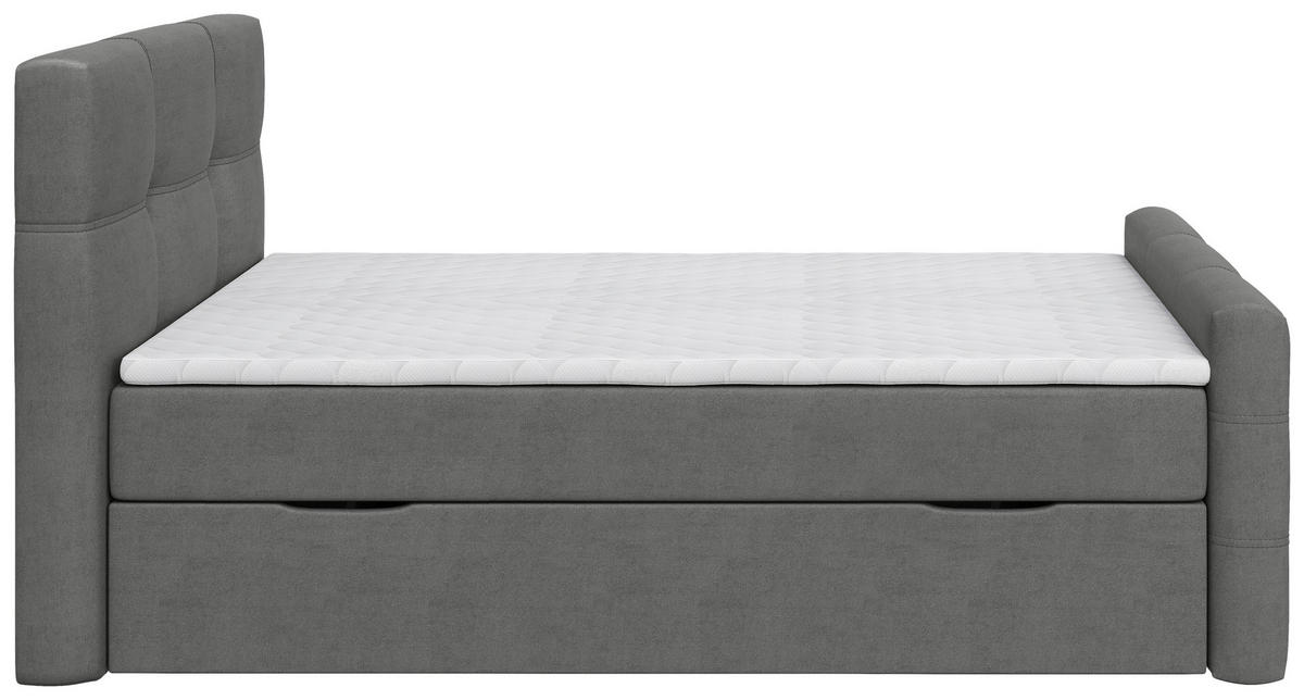 BOXBETT 120/200 cm  in Grau  - Schwarz/Grau, Basics, Kunststoff/Textil (120/200cm) - Chameo