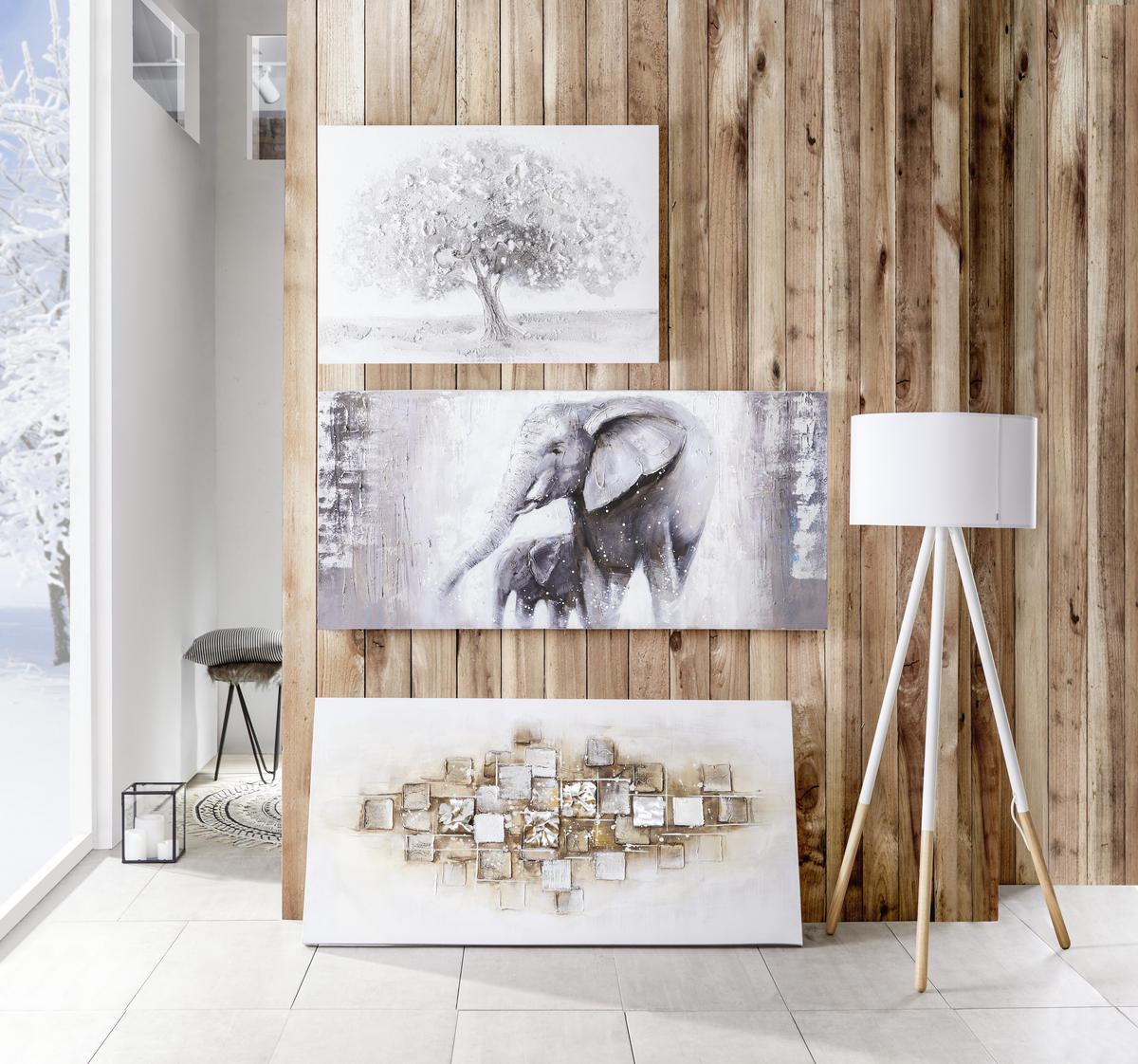 ÖLGEMÄLDE Strukturen  - Multicolor, Design, Holz/Textil (70/140cm) - Monee