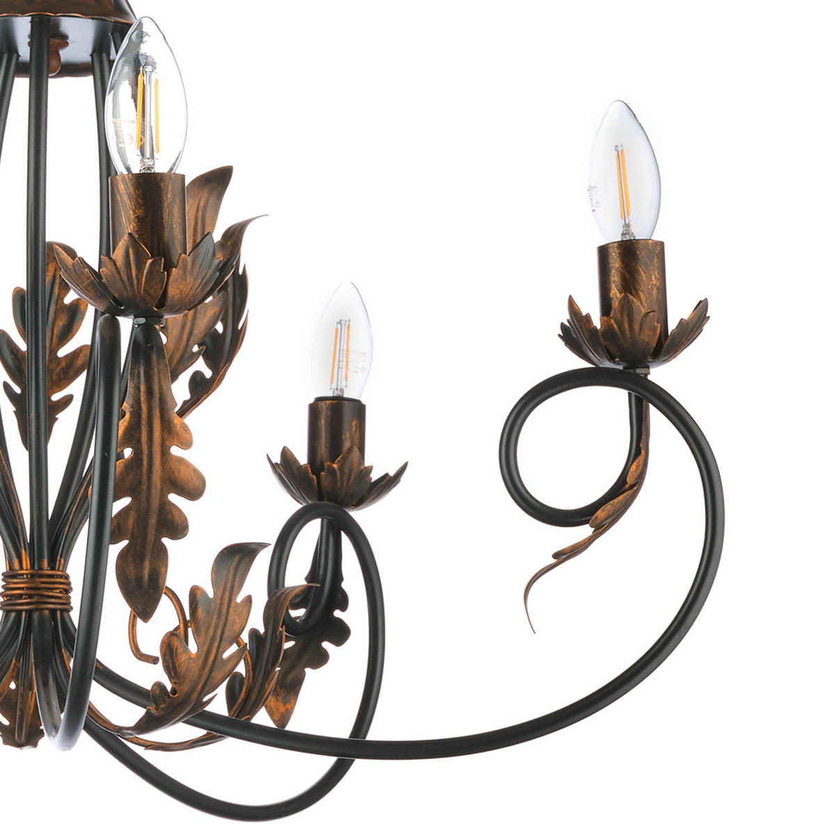 KRONLEUCHTER 4691 GRETEL 65/65/110 cm   - Bronzefarben, KONVENTIONELL, Metall (65/65/110cm)