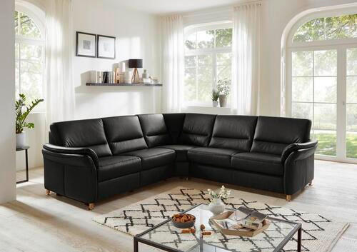 ECKSOFA in Echtleder Dunkelbraun  - Eichefarben/Dunkelbraun, Konventionell, Leder/Holz (262/262cm) - Beldomo Premium
