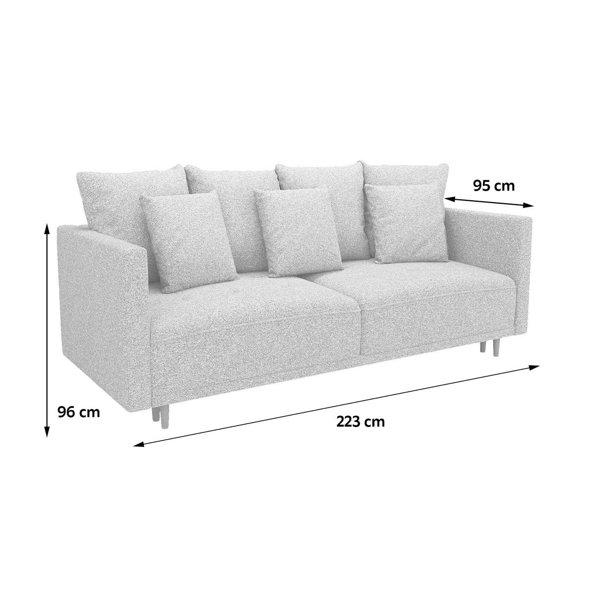 SCHLAFSOFA  mit Armteil links, Armteil rechts Webstoff Dunkelgrau  - Dunkelgrau, Design, Textil (223/96/95cm) - MID.YOU