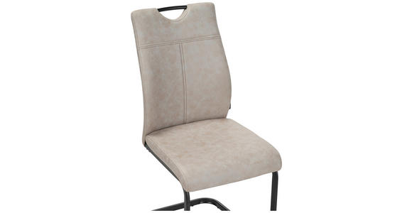 STUHL-SET 4 Stück  in Mikrofaser  - Schwarz/Braun, Design, Textil/Metall (43/97/57cm) - Xora