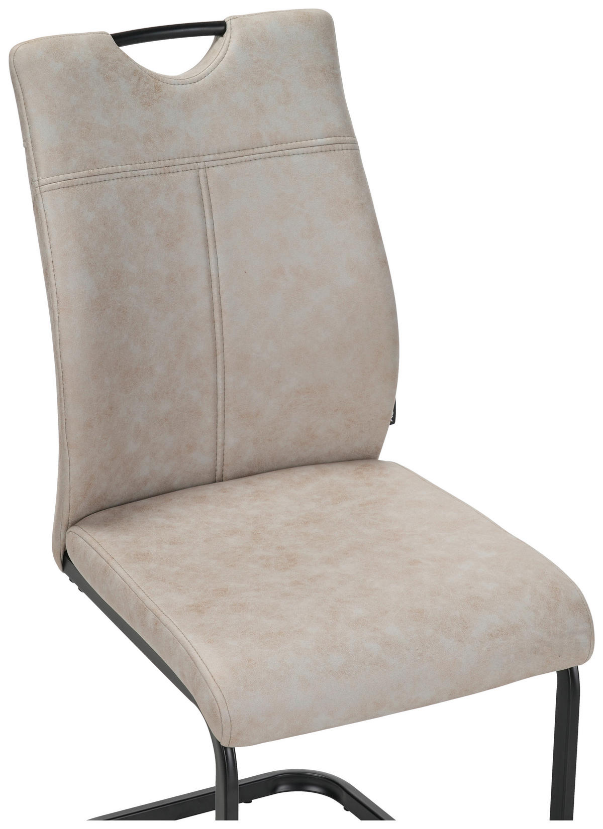 STUHL-SET 4 Stück  in Mikrofaser  - Schwarz/Braun, Design, Textil/Metall (43/97/57cm) - Xora