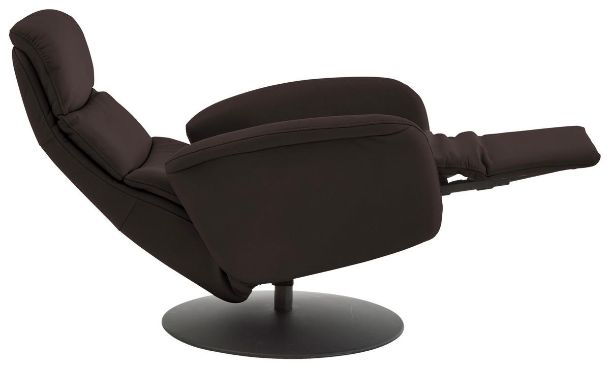 RELAXSESSEL in Leder Mokka  - Schwarz/Mokka, Design, Leder/Metall (76/108/86cm) - Dieter Knoll