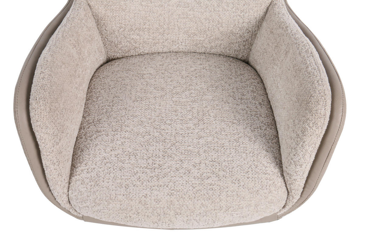 ARMLEHNSTUHL Eisen Webstoff  - Schwarz/Grau, Modern, Textil/Metall (61/91/65cm) - MID.YOU