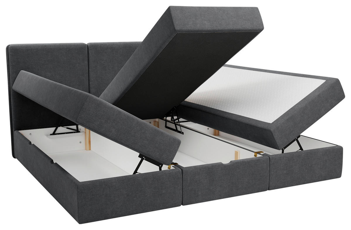 FAMILIENBETT - Anthrazit/Schwarz, MODERN, Holz/Kunststoff (270/200cm) - MID.YOU