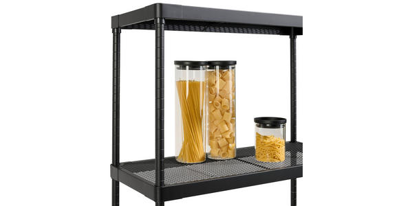 REGAL  75/150/32 cm Schwarz  - Schwarz, Basics, Kunststoff/Metall (75/150/32cm) - Carryhome