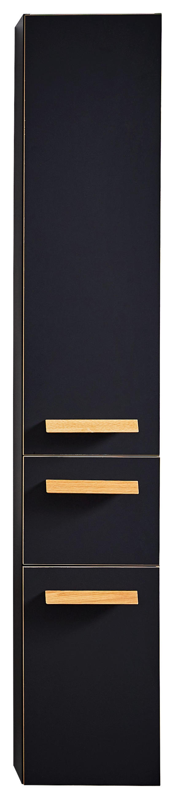 HOCHSCHRANK 30/168/33 cm  - Eichefarben/Schwarz, KONVENTIONELL, Glas/Holz (30/168/33cm) - Dieter Knoll