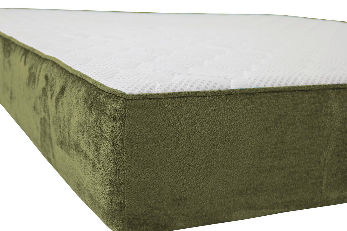 TASCHENFEDERKERNMATRATZE 180/200 cm Höhe ca. 25 cm  - Weiß/Olivgrün, Trend, Textil (180/200cm) - Esposa