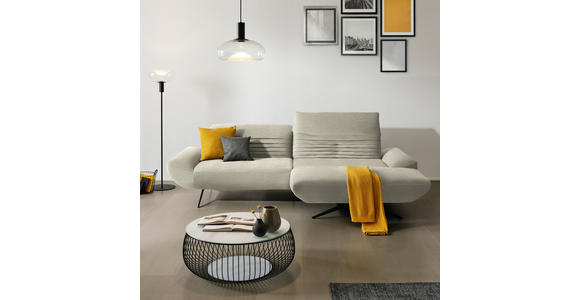 ECKSOFA  in Chenille Beige  280/170-195 cm  - Beige/Schwarz, Design, Textil/Metall (280/170-195cm) - Dieter Knoll