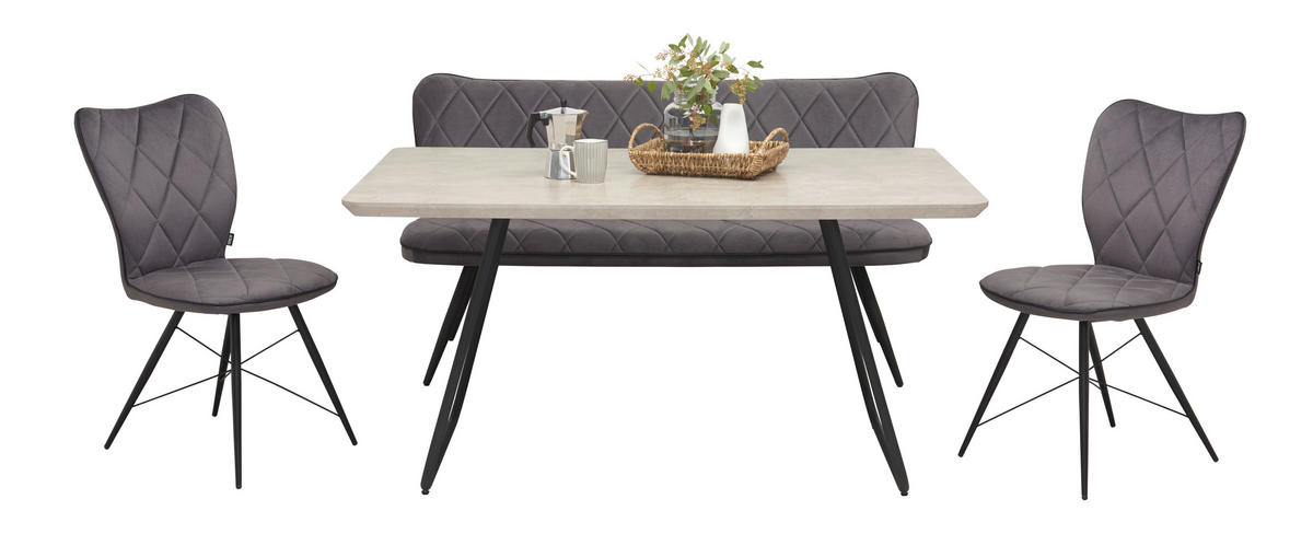 STOLICA  siva, crna  metal, tekstil      - siva/crna, Design, metal/tekstil (49/90/61cm) - Hom`in