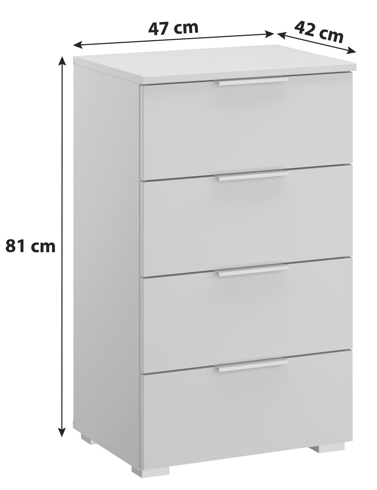 BYRÅ 47/81/42 cm  - aluminiumfärg/ljusgrå, Modern, trämaterial (47/81/42cm) - Rauch Möbel