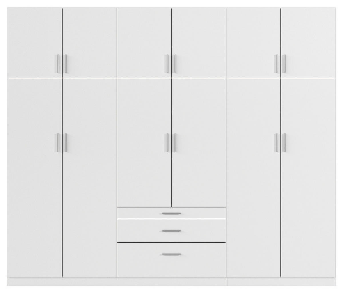 DREHTÜRENSCHRANK in Weiss  - Weiss/Alufarben, Design, Holzwerkstoff/Kunststoff (271/229/54cm) - Rauch Möbel