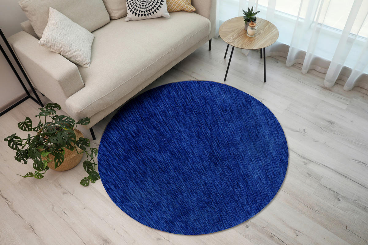 WOLLTEPPICH Wohnzimmer 150 cm Katalog 01/2021 Indien Blau, Hellblau, Dunkelblau rechteckig  - Blau/Dunkelblau, KONVENTIONELL, Textil (150cm) - Cazaris