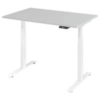 SCHREIBTISCH 140/80/64,5-129,5 cm Grau, Weiß elektrisch höhenverstellbar  - Weiß/Grau, KONVENTIONELL, Holzwerkstoff/Metall (140/80/64,5-129,5cm) - Venda