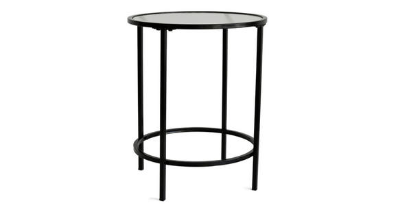 BEISTELLTISCH 40/40/50 cm Schwarz rund  - Schwarz, Basics, Glas/Metall (40/40/50cm) - Xora
