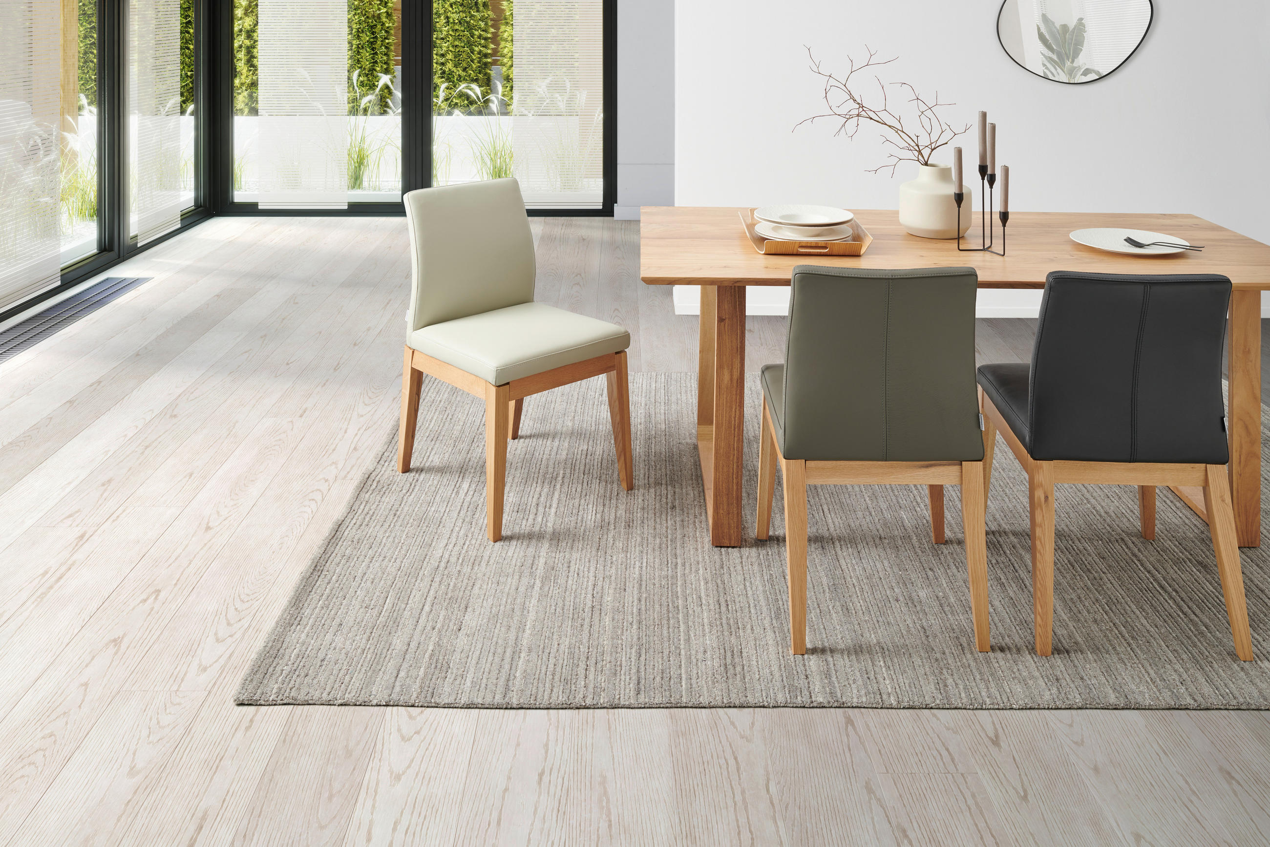 STUHL  in Echtleder pigmentiert Leder  - Eichefarben/Beige, MODERN, Leder/Holz (48,5/86,5/60cm) - Livetastic
